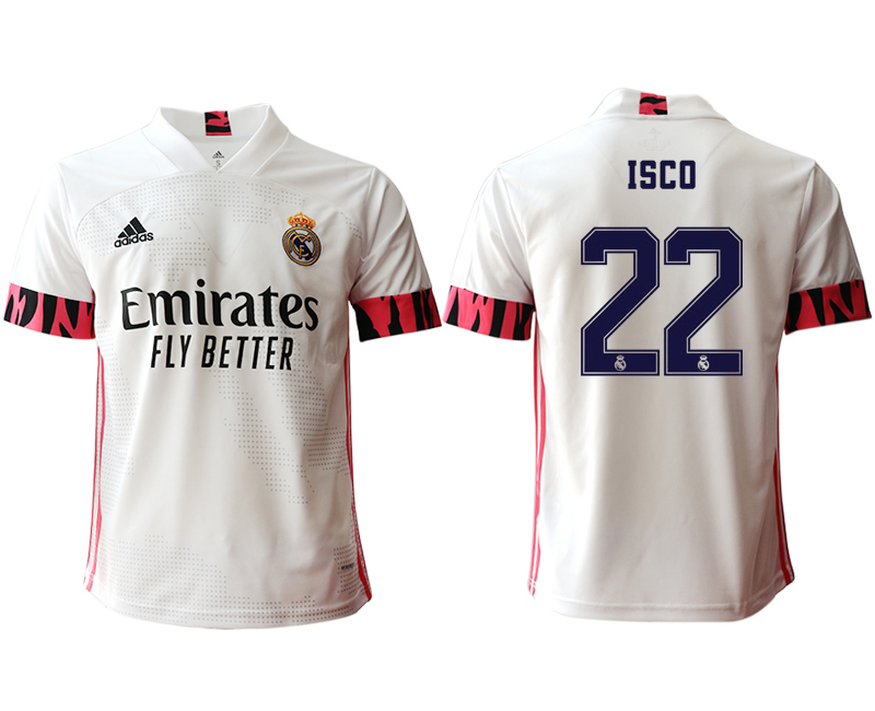 Men 2020-2021 club Real Madrid home aaa version #22 white Soccer Jerseys1->real madrid jersey->Soccer Club Jersey